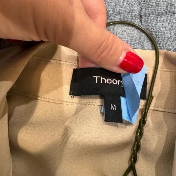 Theory silk shirt dress with detachable tie - Picture 3 of 3